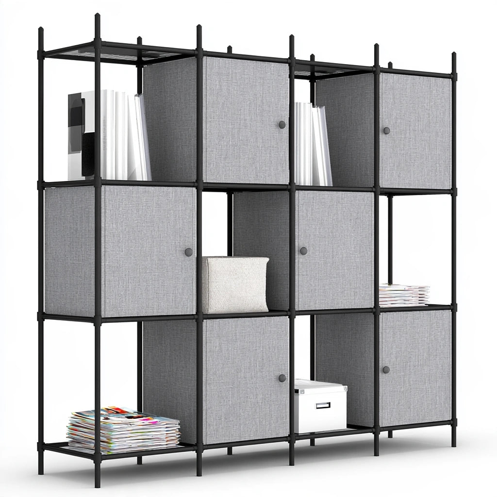Black and grey plastic storage cube organizer by Jastira, ideal for living and garden spaces, with a sleek, modern design.
