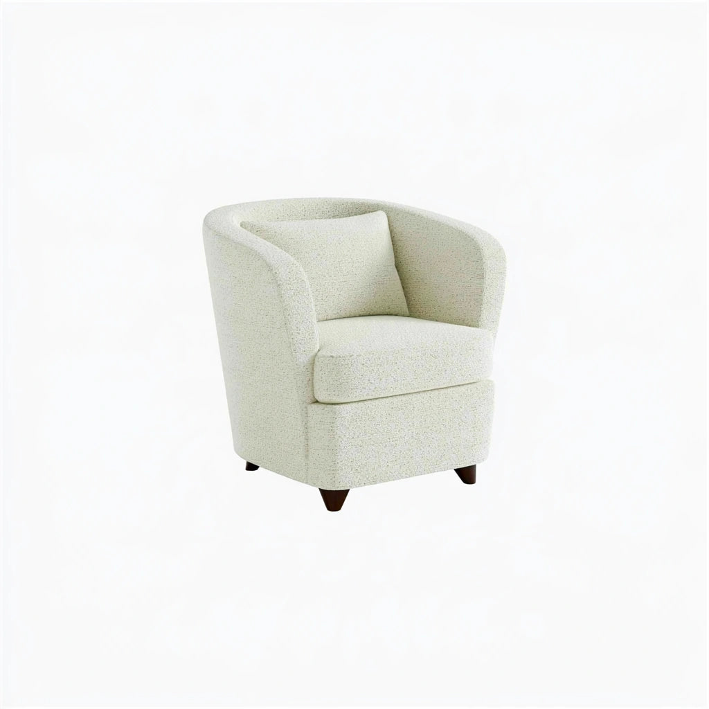 Accentfauteuil met fluwelen bekleding, kleur beige