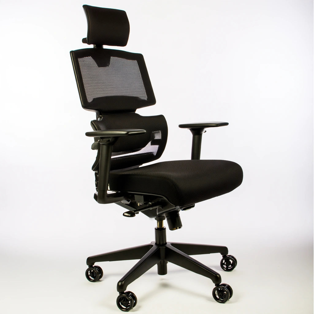 Jastira ergonomic office chair with black breathable mesh backrest, ideal for comfortable workspace seating.