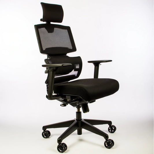 Jastira ergonomic office chair with black breathable mesh backrest, ideal for comfortable workspace seating.