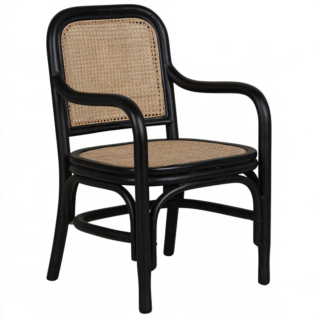 Accentfauteuil van rotan, kleur zwart